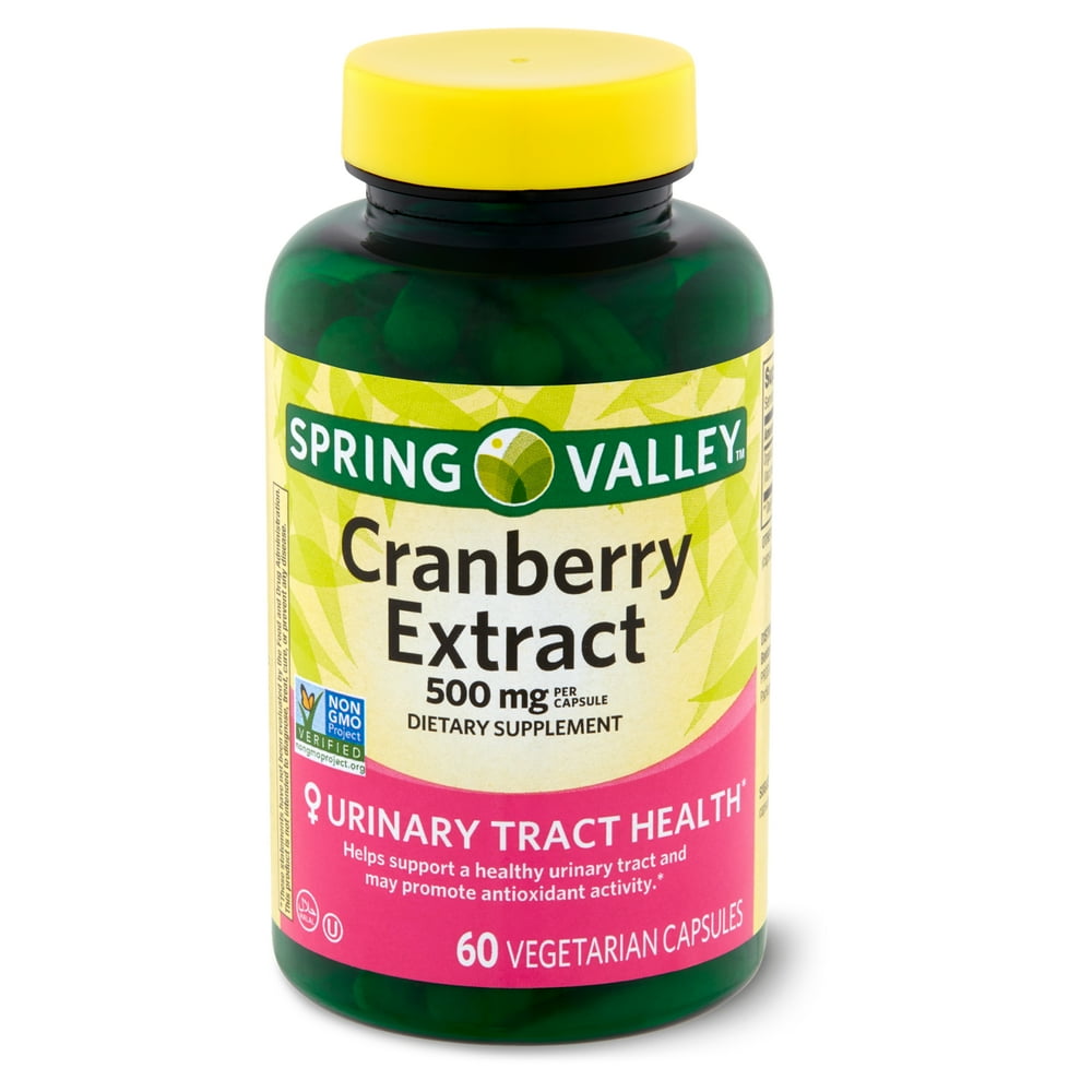 Spring Valley Cranberry Extract Vegetarian Capsules, 500mg, 60 Count