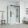 thumbnail image 3 of OVE Decors Bel Soft-Close Matte Black 3-Piece 48" Base/Door Rectangular Corner Shower Kit, 3 of 25
