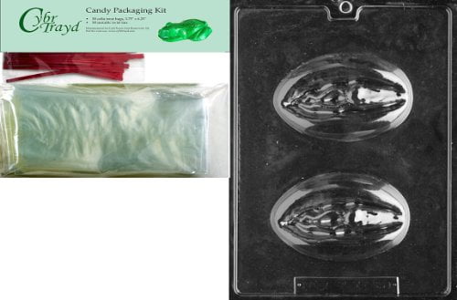 CybrtraydPlain Record Miscellaneous Chocolate Candy Mold with Packaging Bundle Includes 25 Cello Bags 25 Gold Twist Ties and Chocolate Molding Instructions