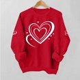 thumbnail image 7 of Sweatshirt for Women Graphic Heart Print Crewneck Long Sleeve Loose Fit Casual Pullover Tops Fashion Festive Heart Pattern Clothes for Daily Wear, 7 of 7