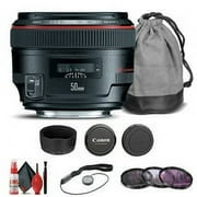 Canon EF 50mm F/1.2L USM Lens (1257B002) + Filter Kit + Cap Keeper + More (International Version)