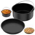 thumbnail image 3 of Relax love Air Fryer Accessories 2Pcs Durable Air Fryer Pizza Pan and Baking Cake Barrel with Non-Stick Coating Round Baking Cake Pan Set,7-inch, 3 of 11