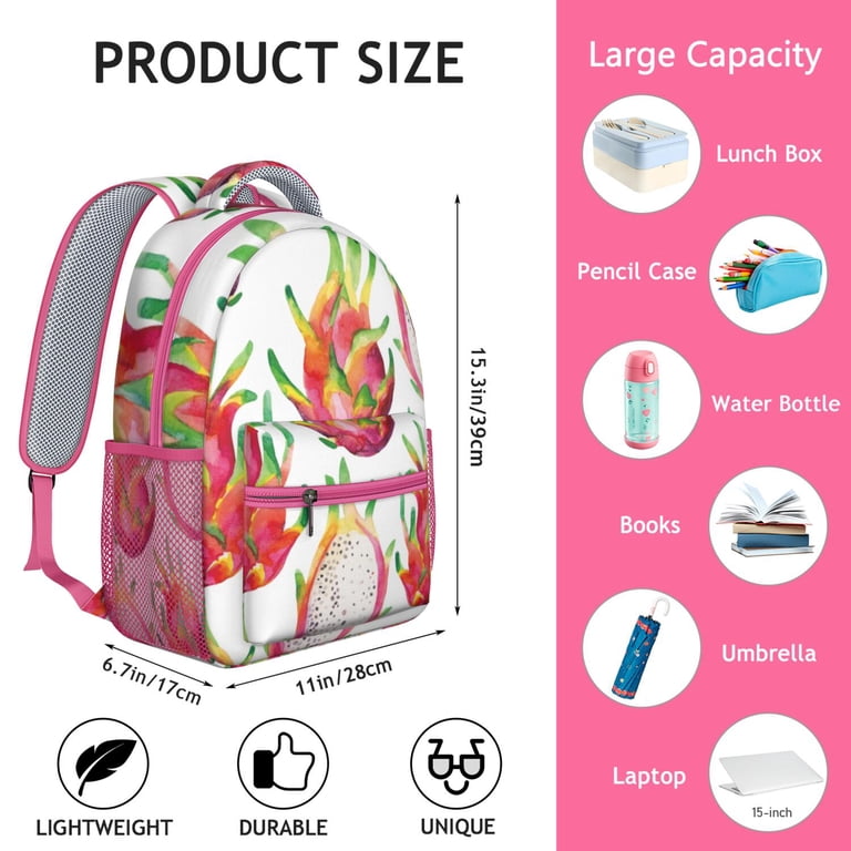 Red and Pink Tropical Print Backpack Sugar Baby Canvas Backpack - Roxy main image 3