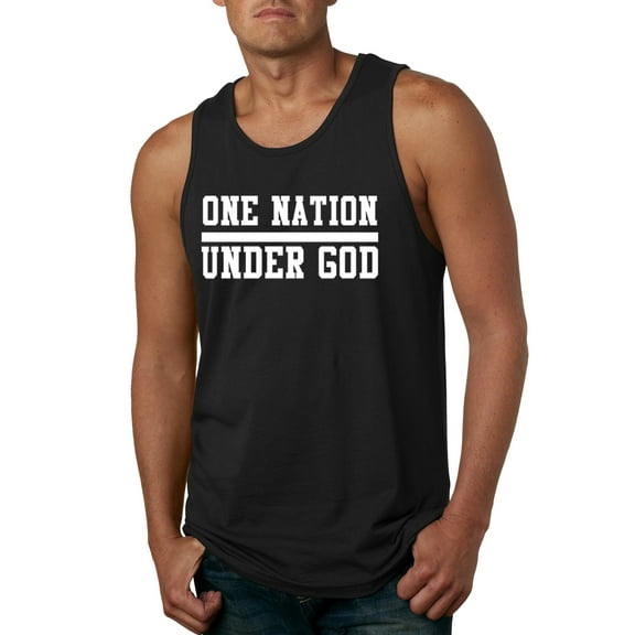 Wild Bobby One Nation Under God Inspirational/Christian Men Graphic Tank Top, Black, Small