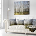 thumbnail image 2 of Designart Sunny Autumn Birch Grove - Modern Forest Throw Pillow - 18x18, 2 of 4