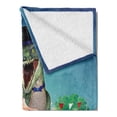 thumbnail image 2 of Modern Soft Flannel Fleece Blanket, Scary Dinasor in Circus Holding Dancinr with a Ballerina with Stars and Moon in Sky, Cozy Plush for Indoor and Outdoor Use, 50" x 70", Multicolor, by Ambesonne, 2 of 5