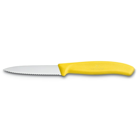 Victorinox Swiss Classic Paring Knife 3.1 Inch Wavy Edge Pointed Tip - Yellow