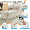 thumbnail image 4 of Puremind Yoga Chaise Lounge Chair, Corduroy Chaise Lounge for Yoga with Headrest/Waist Pad/Foot Pad/Side Pockets,Yoga Chair for Relaxation Stretching, Beige, 4 of 7