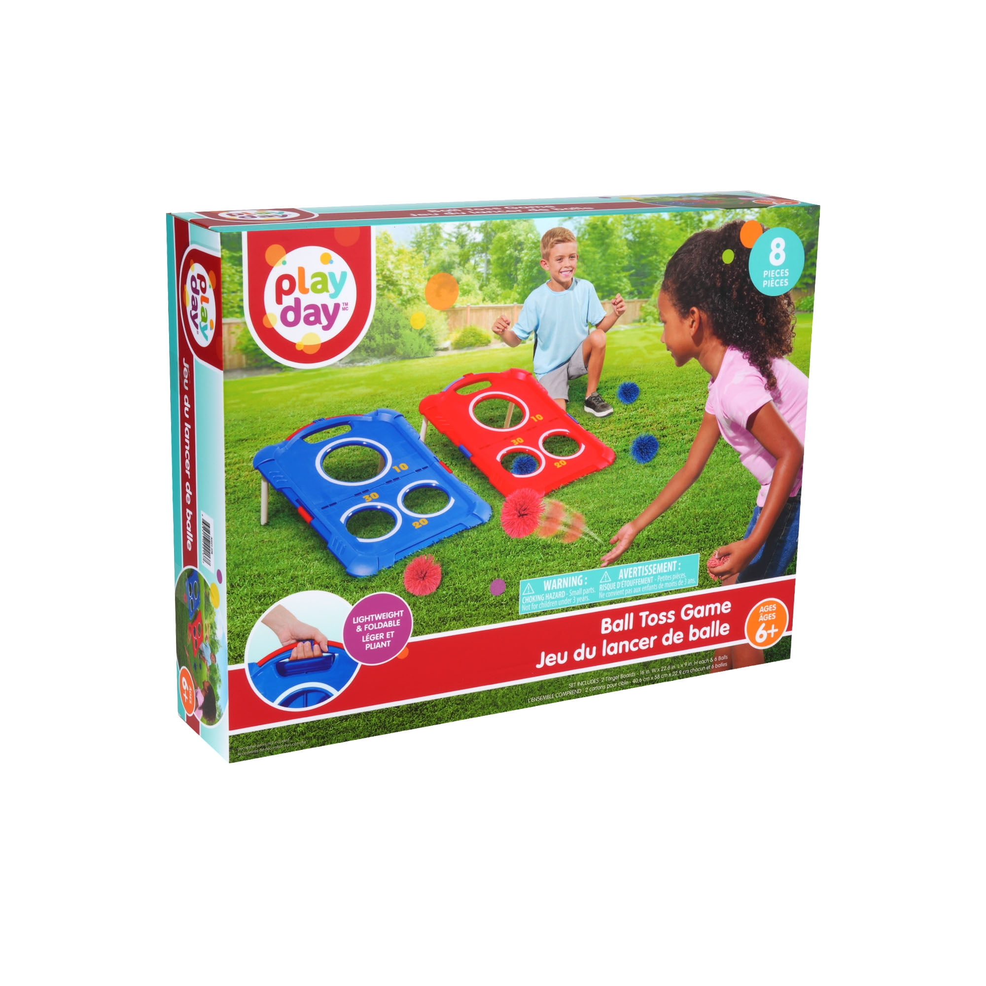 Jeu de lancer de balle PD Play Day, comprend 2 cibles et 6 balles, adapté aux enfants de 6 ans et plus