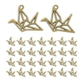 thumbnail image 1 of 30 piezas de dijes de grulla de origami, dijes de grullas de papel, 23x29 mm, colgantes 3D para pulseras, llaveros, decoraciones hechas a mano Bronce, 1 of 6