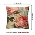 thumbnail image 4 of BANET Decorative Romantic Flower Pillow Cover Peach Pink Floral Cushion Cover Square Pillowcase for Sofa Bedroom Car Set of 2 (Pink ) 24x24in, 4 of 7