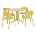 thumbnail image 2 of WestinTrends Playa 5-Piece Modern Patio Round Dining Table Set with Stackable Patio Dining Chairs, Yellow, 2 of 13