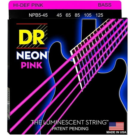 DR Strings NEON Hi-Def Pink Bass SuperStrings Medium