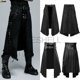 thumbnail image 2 of Falda plisada punk para cosplay, cinturón de cuero gótico para hombre, falda escocesa de guerrero romano medieval, falda de metal asimétrica, disfraz de Halloween negro, 2 of 5