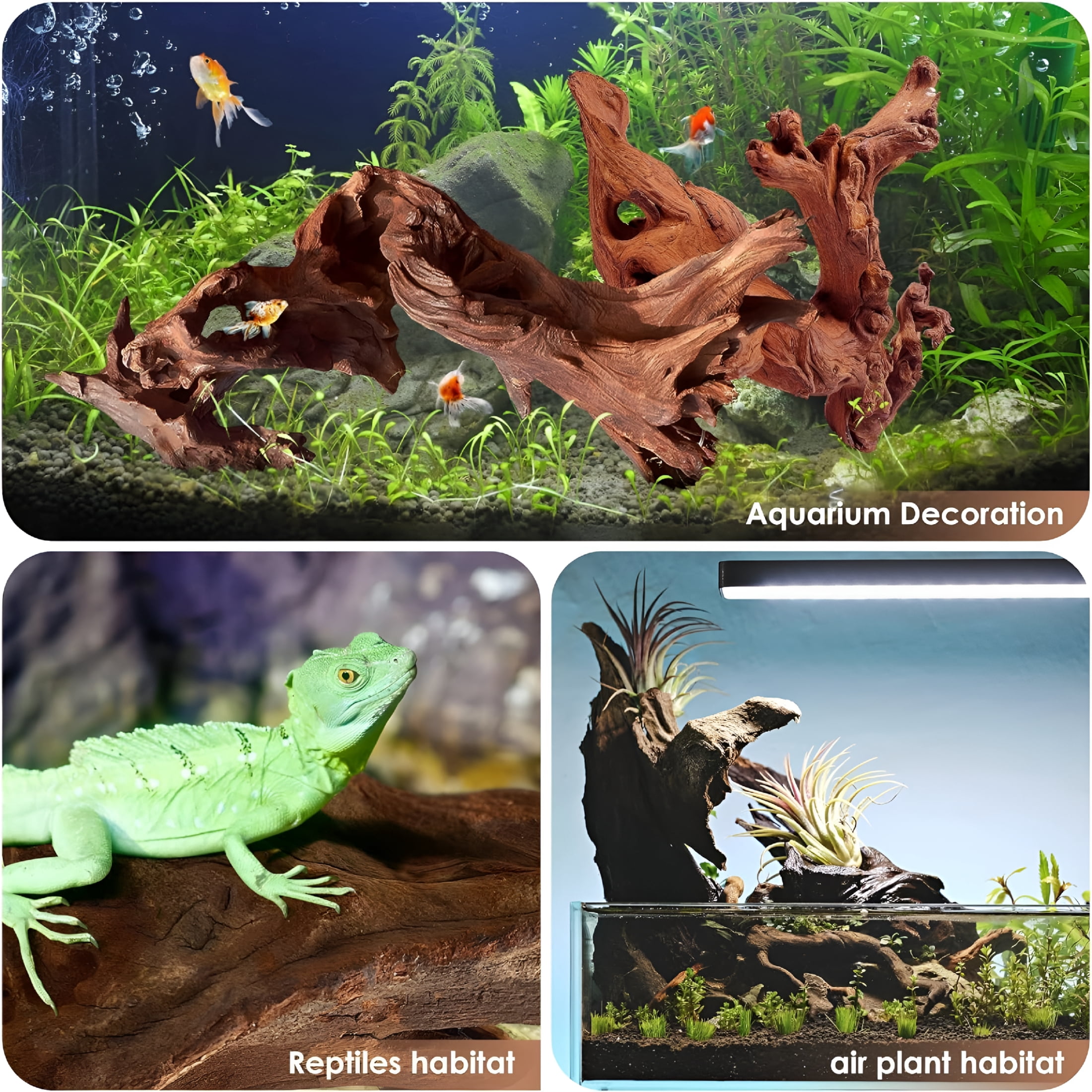 ACDANC Natural Aquarium Driftwood 5Pcs 4-8 Inch,Low Tannin Fish Tank Decoration