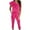Hot Pink, variant on aidice Summer Romper for Women Dressy off Shoulder Ruffle Fitting Split Side Belt Casual Pants Jumpsuits