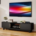 thumbnail image 5 of Dextrus Fluted TV Stand for 65" TVs, Modern Living Room Media Console with Adjustable Shelf & Power Outlets, Black, 5 of 9