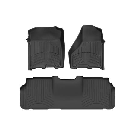 WeatherTech FloorLiner HP Custom Fit Floor Mats compatible with Ram Truck 2500/3500, Ram 2500/3500 - 1st & 2nd Row, Black