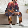 thumbnail image 7 of Picia Lantern Giraffes Magical Forest Pattern Men’s Long-Sleeve Sleepwear Set - Soft 2-Piece Loungewear with Pockets, Comfy PJs for Relaxing Nights-Medium, 7 of 7
