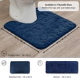 thumbnail image 6 of Evideco French Home Goods Memory Foam Contour Bath Mat Navy Blue Pebble Design 18x20, 6 of 9