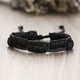 thumbnail image 3 of Pulsera de cuero de 5 piezas, pulsera de moda retro, pulsera ajustable para hombre (negro), 3 of 7