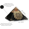 thumbnail image 2 of Large Shungite Orgone Pyramid Crystal - Sri Yantra Orgonite Pyramid, 2 of 4