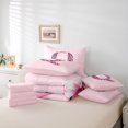 thumbnail image 6 of Catabedysis Pink Leopard Print 7 Pieces Full Size Bedding Sets,Initial Letter Q Full Size Bed in a Bag,Pink Reversible For Girls, 6 of 7