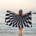thumbnail image 2 of DouZhe Quick Dry Beach Towel, Super Absorbent Black White 3D Vortex Illusion Pattern Bath Travel Towels, 31.5"x63", 2 of 7