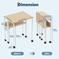 thumbnail image 2 of Folding Desk with Wheels & Storage Shelf, 24.8" Small Computer Desk for Home Office,Foldable Rolling Laptop Table for Small Spaces, Easy Assembly, 2 of 8