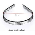 thumbnail image 2 of 6Pcs Unisex Black Metal Hairband Teeth Comb Headband Hair Hoop Headwear Accessory for Women Men, 2 of 5