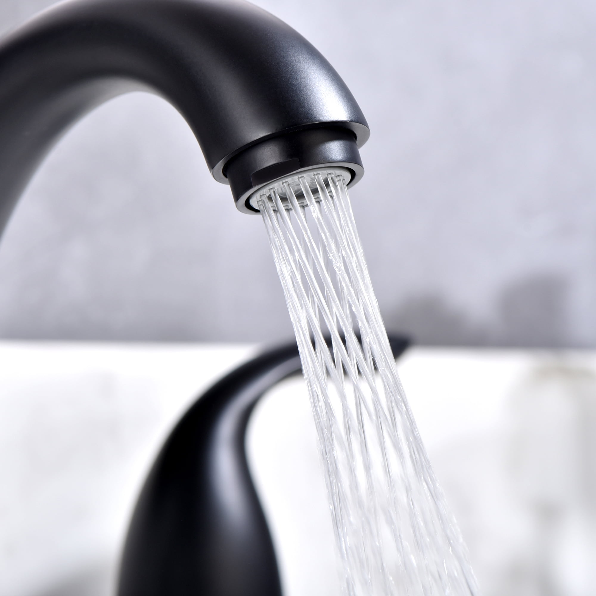 sumerain Widespread Bathroom Faucet Double Handle 3 Hole Lavatory Sink Faucet, Matte Black