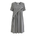 thumbnail image 7 of Snorda Dresses for Women Stripped Dress with Short Sleeves and Round Neck Irregular Spliced Dress Casual Loose Breathable Soft Summer Dresses for Women All-Day Comfortable Wear, 7 of 7