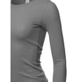 thumbnail image 4 of A2Y Women's Basic Solid Fitted Long Sleeve Crew Neck Thermal Top Shirt Mid H Grey L, 4 of 5