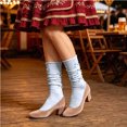 thumbnail image 2 of Yuanlong Womens Mid-Calf Socks Elegant Knit Hosiery Everyday Comfort Soft Daily Wear Breathable Hosiery, 2 of 4