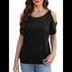 thumbnail image 3 of Camisetas Holgadas de Verano con Cuello Redondo, Informales y A , con Hombros Descubiertos, Grandes para Mujer. Negro M, 3 of 8