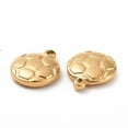 thumbnail image 2 of 25pcs 304 Stainless Steel Charms FootBall/Soccer Ball Golden 15.5x13x3.5mm Hole: 1mm, 2 of 3