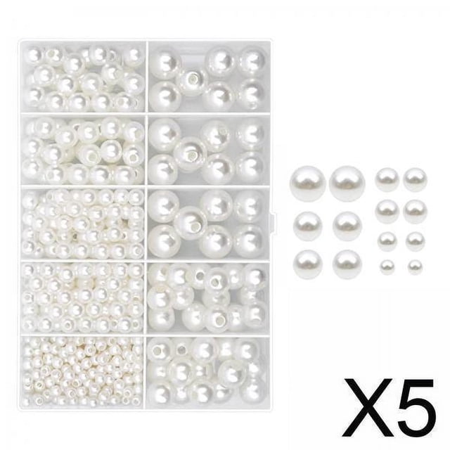 Cuentas sueltas espaciadoras,cuentas de perlas y cristales para manualidades de joyería,pulsera de plástico pequeña con orificio grande,kit redondo ,pulseras de 6 mm con agujeros,dijes