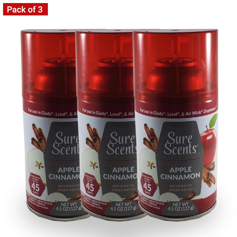 Sure Scents Automatic Spray Refill, Apple Cinnamon 4.5 Oz, Pack Of 3