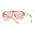 thumbnail image 2 of Mens Half Rim Flat Top Mobster Squared Shield Sunglasses All Peach, 2 of 4