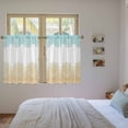 thumbnail image 4 of Teal Yellow Boho Kitchen Curtains, Vintage Ethnic Tribe Abstract Art Light Filtering Window Curtain Panels, 2Pcs Rod Pocket Window Treatments Set for RV Dining Room Study Room 42x54 Inches, 4 of 9