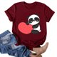 thumbnail image 2 of Camiseta estampada de manga corta con estampado de animales para mujer, cuello redondo, informal, suelta, blusas, camisas, túnicas Pompotops hkajfhjk462438, 2 of 5