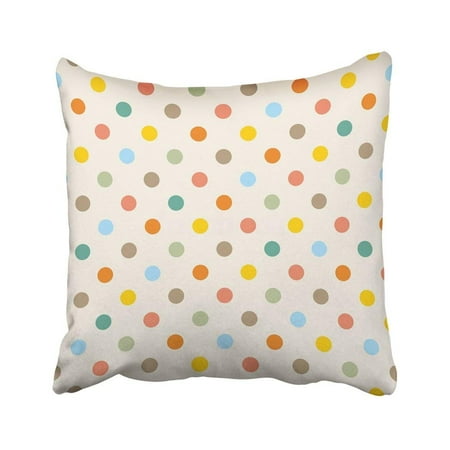 Pink And Green Pillows ARTJIA Colorful Yellow Orange Pink Green And Blue Polka Dots Party Scrapbooks Sweet Autumn Pillowcase Throw Pillow Cover Case 18x18 inches ()
