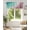 Aqua Green, variant on Teal Brown Beach Coastal Kitchen Valances for Windows Abstract Geometric Ocean Waves Valance Curtains for Kitchen /Living Room/Bedroom/ Bathroom Decor, 54"x18 " ,Rod Pocket 1 Panel,