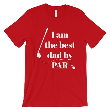 Best Dad By Par Golf Mens Red Shirt