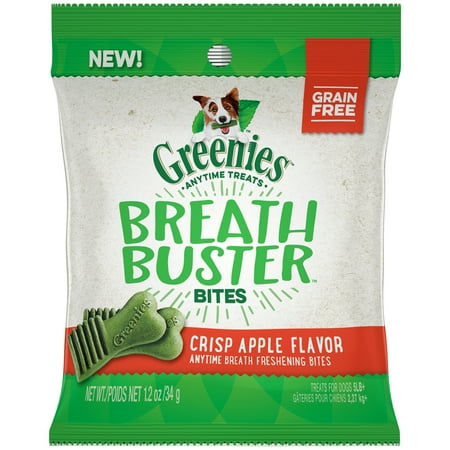 Greenies Breath Buster Bites Dog Treats, Crisp Apple Flavor, 1.2 oz. Pack