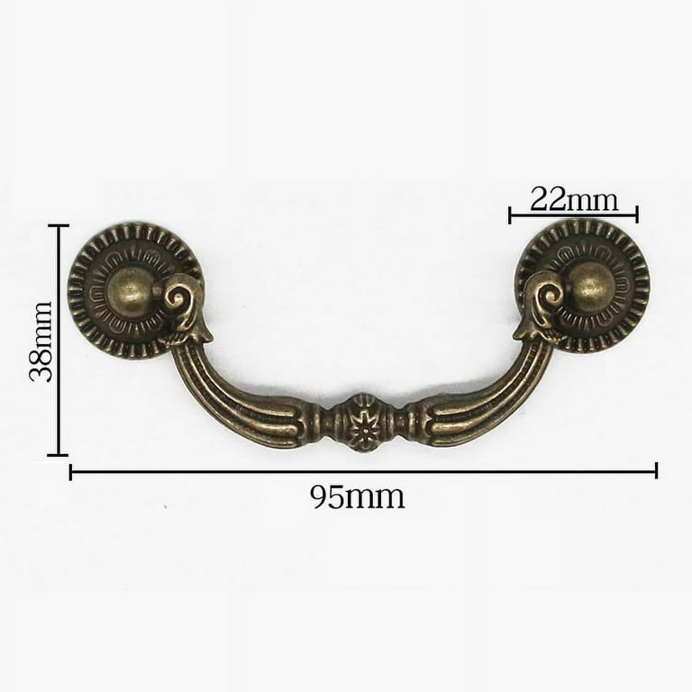 6 Pcs 3 Inch Bail Handle Drop Pulls Vintage Drop Bail Drawer Pulls Antique  Bronze Cabinet Pull Handles (3 Hole Spacing, 4 Total Length)