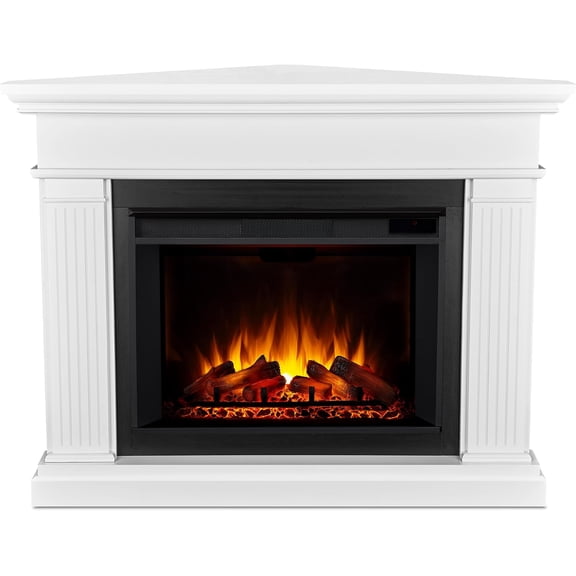 Real Flame Kennedy 56" Grand Corner Electric Fireplace in White