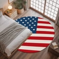 thumbnail image 3 of 3ft Round Rug, 4th of July Non-Skid Rubber Backing Large Area Rugs - Living Room Bedroom Home Office, Red Stripes Independence Day Indoor Floor Mat Carpets Washable Rug, 3 of 9