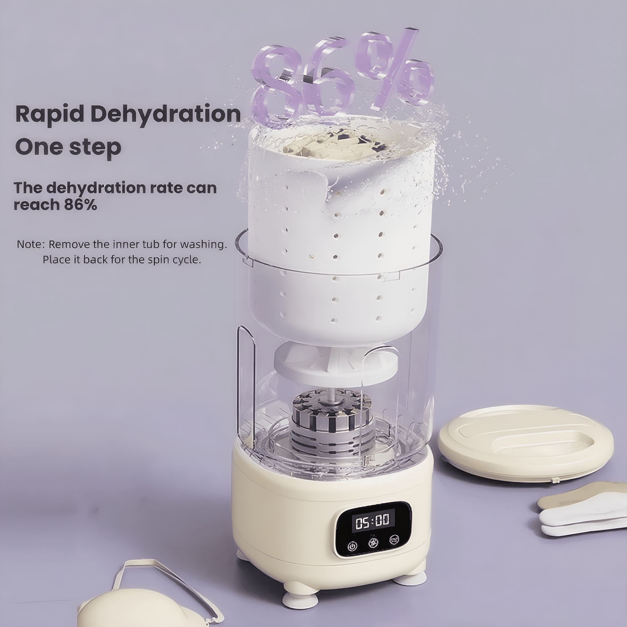 HIBIBUD 2026 New Mini Washing Machine 2L Portable Washer and Dryer for Travel and Dormitory Cordless Underwear and Socks Washing and Drying Portable Mini Washing Machine
