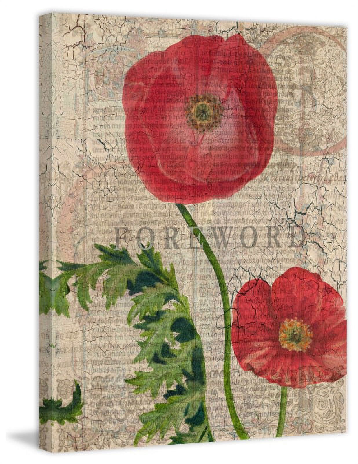 "Poppy Pages II" Painting Print on Wrapped Canvas